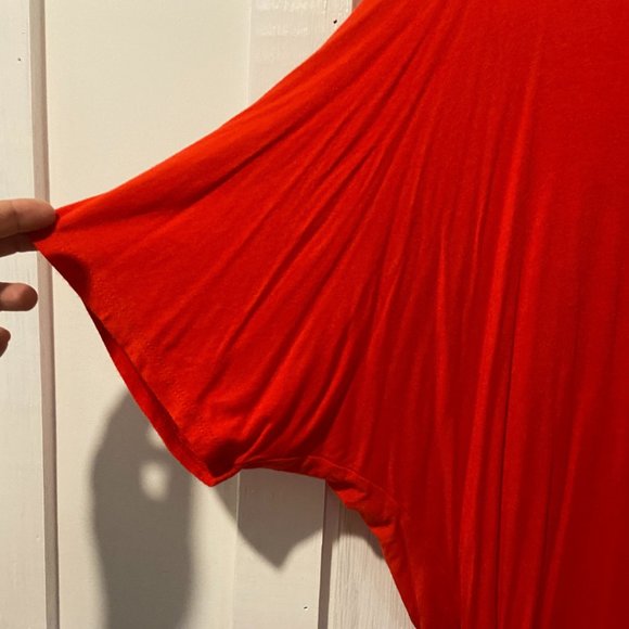 Boston proper wrap dolman collared red top sz Medium - Picture 3 of 10